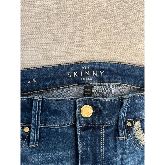 WHBM Skinny Ankle Jeans with Snakeskin trimming - Picture 5 of 7